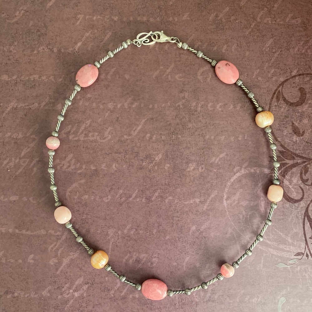 🔥🔥SOLD🔥🔥 Sterling Silver Pink Stone Necklace